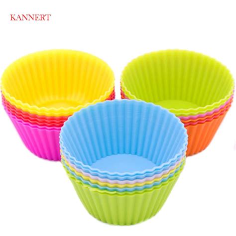 12pcs Silicone Cake Cupcake Liner Baking Cup Mold Muffin Round Cup Cake