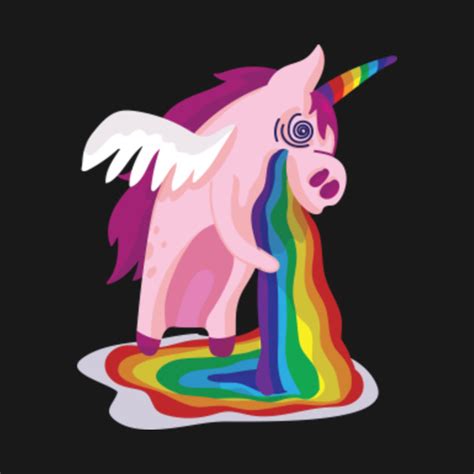Rainbow Puking Unicorn T Rainbow T Shirt Teepublic