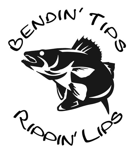 Bendin Tips Rippin Lips Walleye Fishing Window Wall Decal Boat