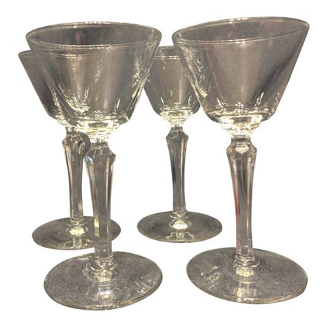Vintage Mid Century Clear Sherry Wine Glasses Set Of 4 Chairish