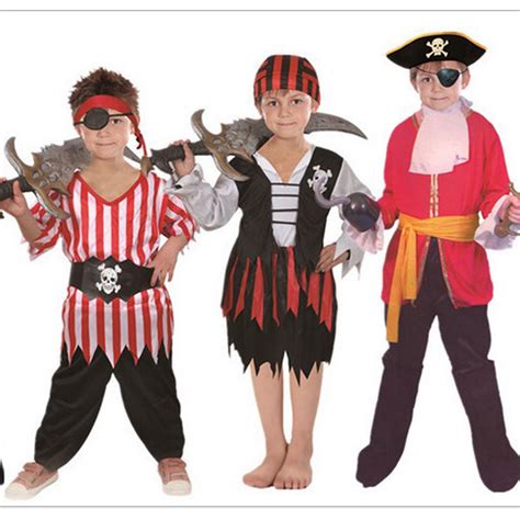 Free Shipping Halloween Cosplay Children Kid Boy Pirate Costume