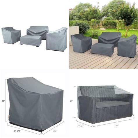 4 Piece Outdoor Veranda Patio Garden Furniture Cover Set Dura Water