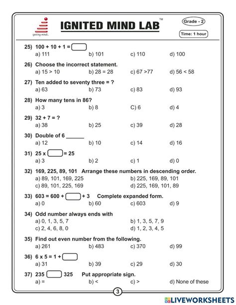 Ignited Mind Lab Test Worksheet Live Worksheets