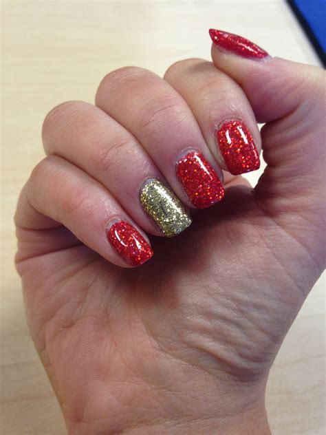 View Red And Gold Christmas Acrylic Nails  Acrylic Nails Tutorial