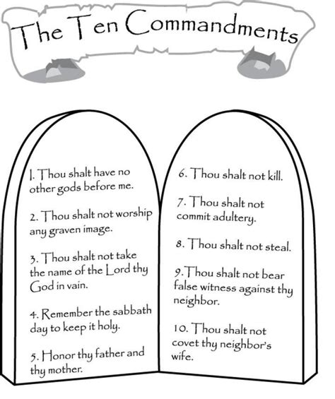 Ten Commandments Printables