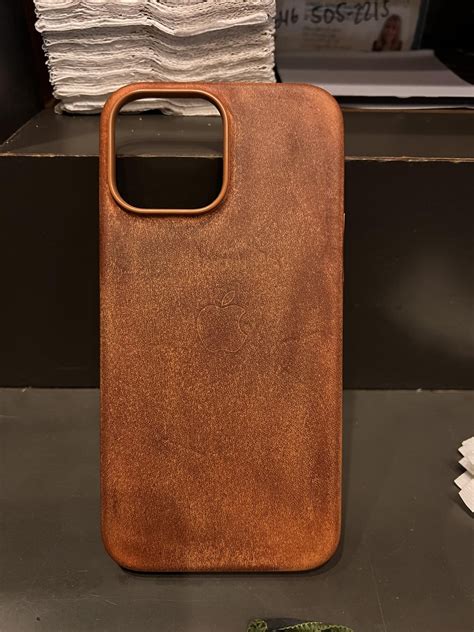 Golden Brown Leather Iphone 13 Pm Case Patina Riphone13