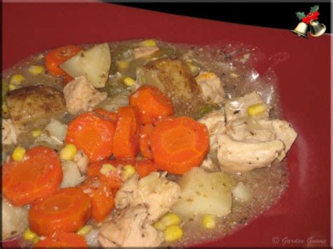 Barbecue chicken stew in soup pot, combine barbecue chicken, frozen stew vegetables and kidney beans. Mom's Cafe Home Cooking: Crockpot Chicken Stew