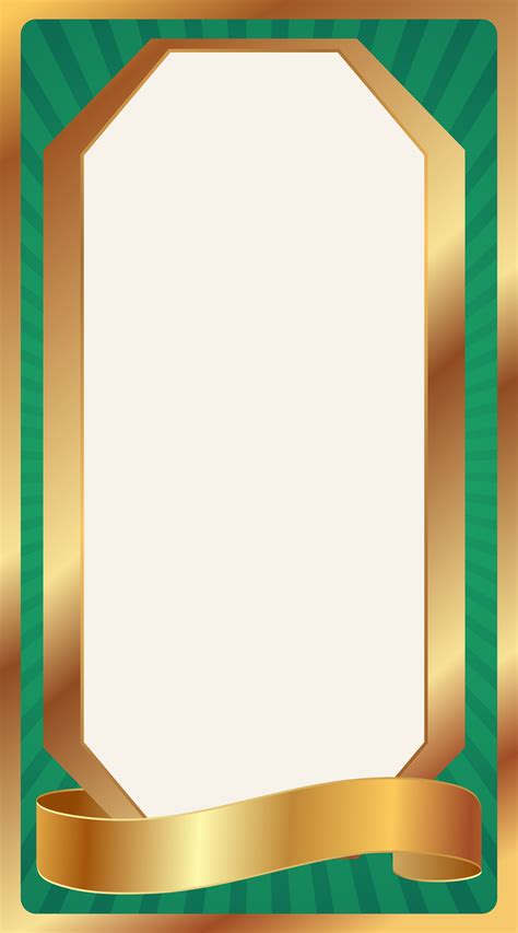 Vector Gold Frame Green Striped Background Material Vector Golden