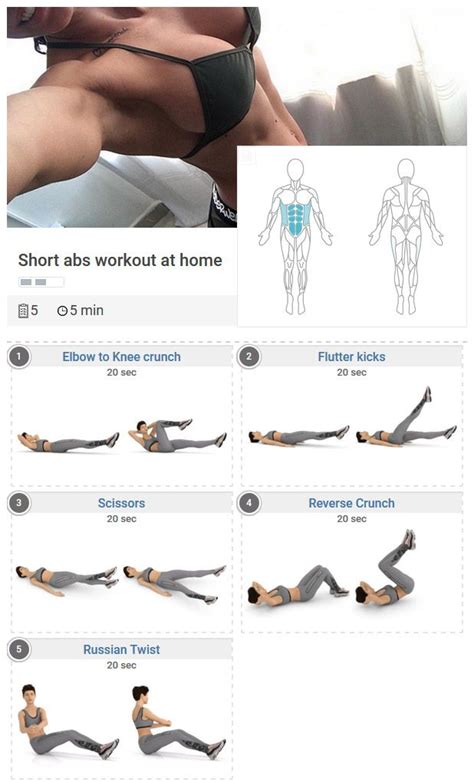 For each exercise, select a weight that will cause you to fail at 10 reps. Pin by Lisa Rodriguez on Ab workouts | Abs workout, Short ...