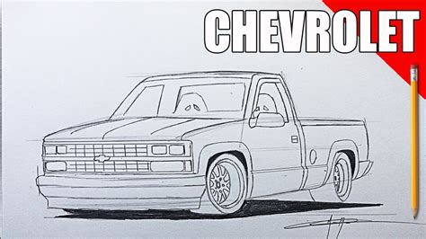 Como Dibujar Una Camioneta Chevrolet A Lapiz Paso A Paso Youtube