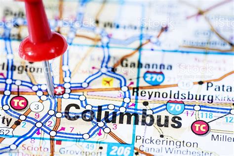 Us Capital Cities On Map Series Columbus Ohio Oh Stock Photo Download
