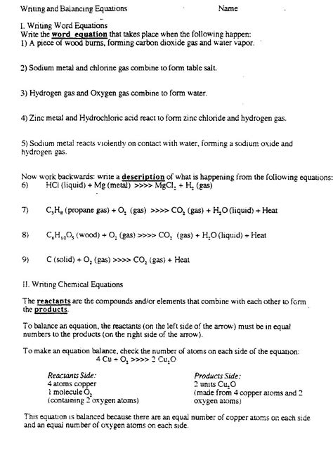 Anne Sheets Balancing Chemical Equations Worksheet Answers Gizmo