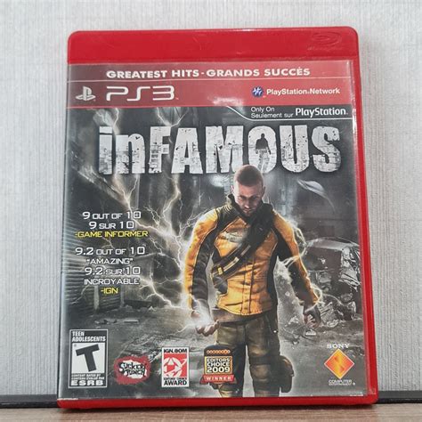 English Ps3 Infamous Ps3 มือ 2 แผ่นสภาพดี Infmous Playstation Play