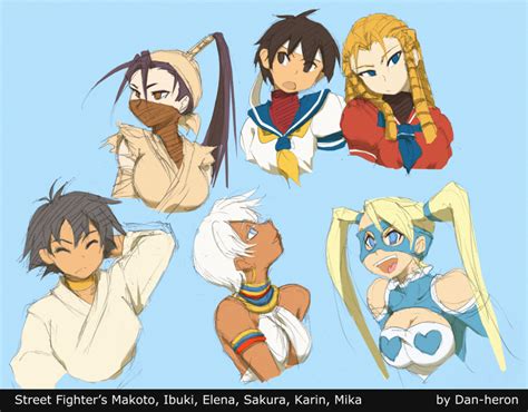 Dan Heron Elena Street Fighter Ibuki Street Fighter Kanzuki Karin Kasugano Sakura