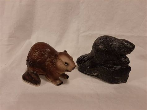 Vintage Beavers Al Wolf Hand Carved Soapstone Beaver Ceramic Etsy