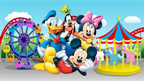 Hd Wallpaper Daisy Duck Goofy Mickey And Minnie Mouse In Luna Park