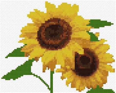 This pdf/jpegs counted cross stitch pattern available for instant download. Sunflowers|x-stitch|10 Free Patterns Online | Cross stitch ...