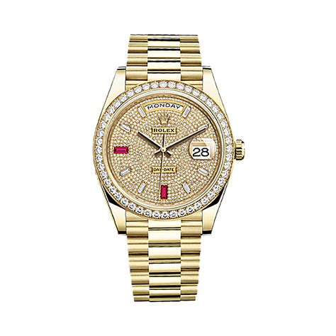 Malaysia for sale in india. Rolex Day-Date 40 228348RBR Gold & Diamonds Watch (Paved ...