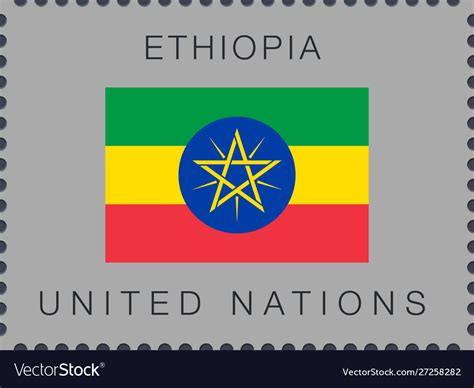 Flag Ethiopia Sign And Icon Postage Stamp Vector Image
