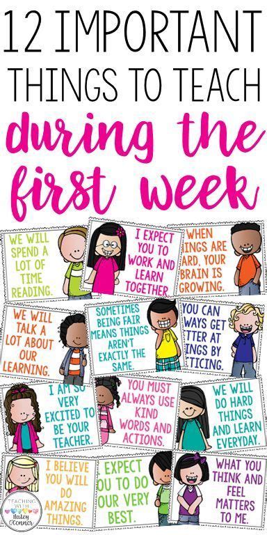12 Important Things To Teach During The First Week Great Discussion