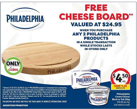 Philadelphia Cream Cheese Block Or Tub 250g Offer At Coles