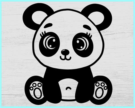 Panda SVG Panda Clipart Svg Files And Outline Svg Panda Etsy