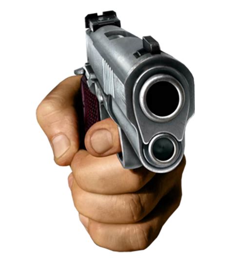 Hand Pointing A Gun Template 2 Transparent Png Hand