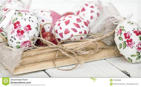 Easter Eggs In Wooden Box Stock Image Image Of Container 104694869