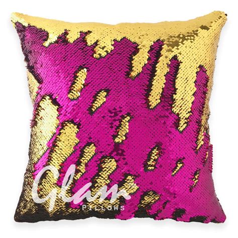 Fuchsia And Gold Reversible Sequin Glam Pillow Glam Pillows
