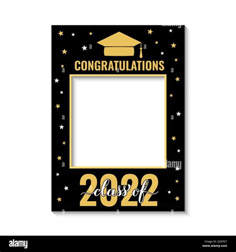 Class Of 2022 Photo Booth Frame Isolated On White Graduation Party
