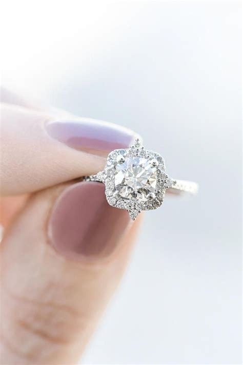 Platinum Halo Diamond Engagement Ring From Shane Co Squarediamondrin