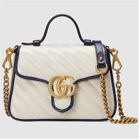 Gucci Gg Women Gg Marmont Mini Top Handle Bag White Brandsoff
