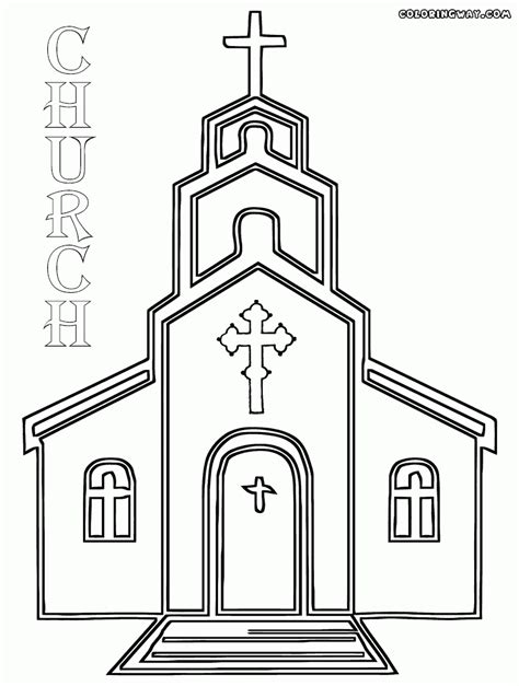 Coloring Pages Of A Church Coloring Home