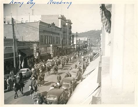 Army Day parade, 1942 in Downtown Roseburg, Oregon. From Oregon State