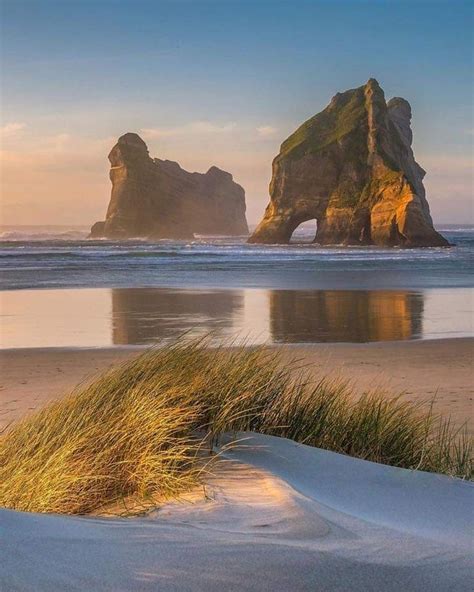 Wharariki Beach Puponga New Zealand Pretty Places Best Sunset