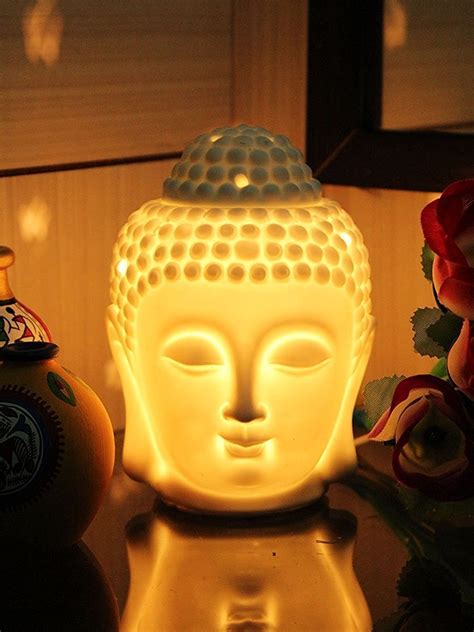 ASHIMAA TRADER Electric Ceramic Buddha Head Aromatic Oil Burner Lamp Amazon In Home Kitchen