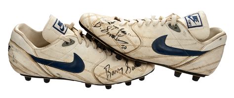 Lot Detail 1992 93 Barry Sanders Game Worn And Signed Nike Cleats Mears