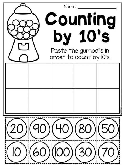 Counting By Tens Worksheet Kindergarten
