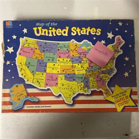 Vintage Map Of The United States Puzzle Milton Bradley 1961 Complete 2