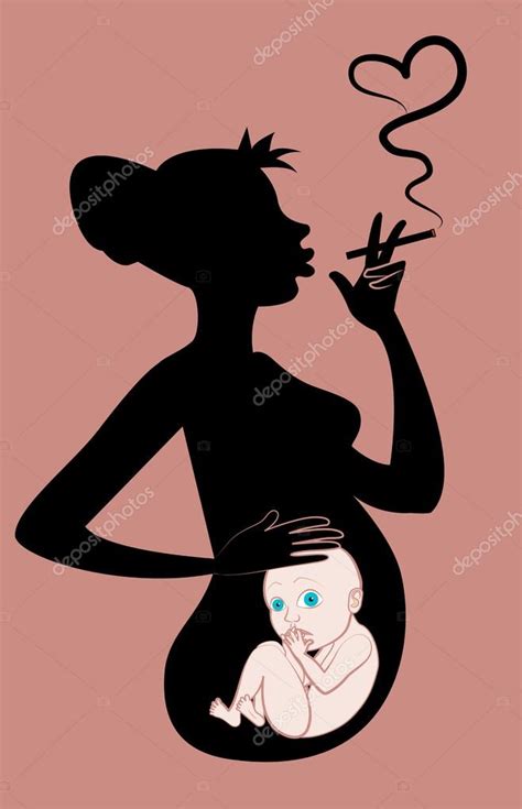 pregnant woman smoking — stock vector © artistique 22819058