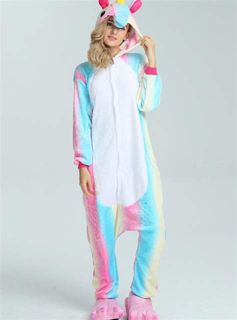 Rainbow Unicorn Costume Pajamas Sleepwear Onesie Lilacoo