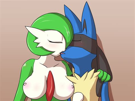 Rule 34 Aoinu Breasts Gardevoir Highres Kissing Large Breasts Lucario