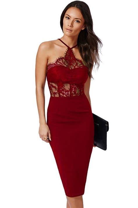 Women Navy Lace Short Red Halter Dress Online Store For Women Sexy Dresses