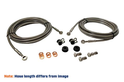Braided Brake Line Kit Tandem 6000mm X 2 Including Fittings Wired Wilson