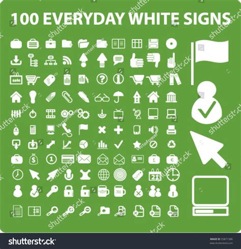 100 Cute Everyday Signs Vector 55871386 Shutterstock