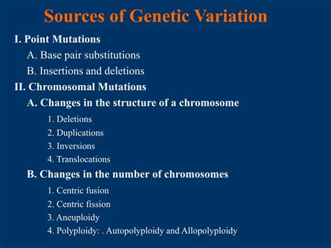Ppt Sources Of Genetic Variation Powerpoint Presentation Free