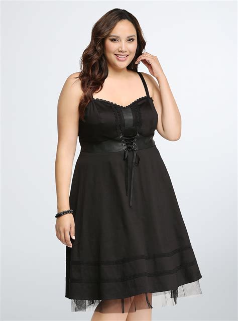 Corset Swing Dress Dresses Plus Size Outfits Black Swing Dress