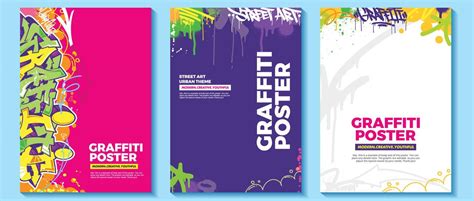Modern Graffiti Art Poster Or Flyer Design With Colorful Tags Throw Up