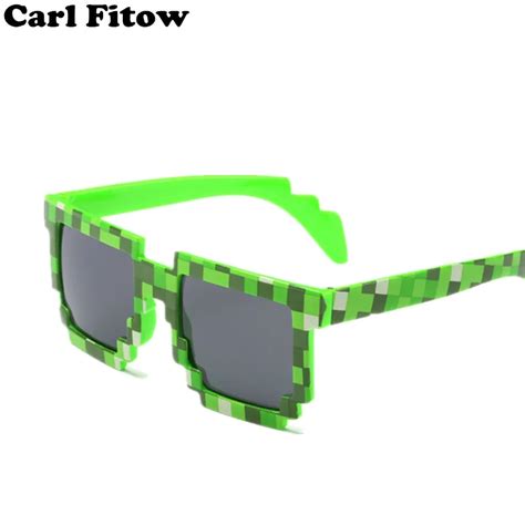 Buy 2017 New Minecraft Glasses 8 Bit Pixel Women Men Sunglasses Female Male
