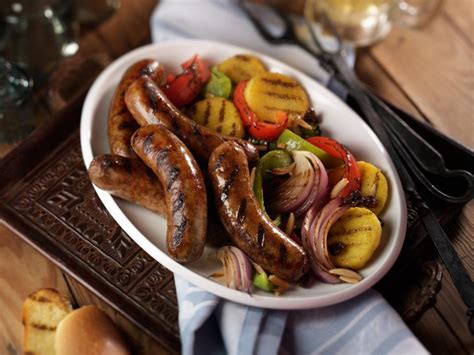 Grilled Italian Sausage With Sweet N Sour Peppers Recipe Food Network